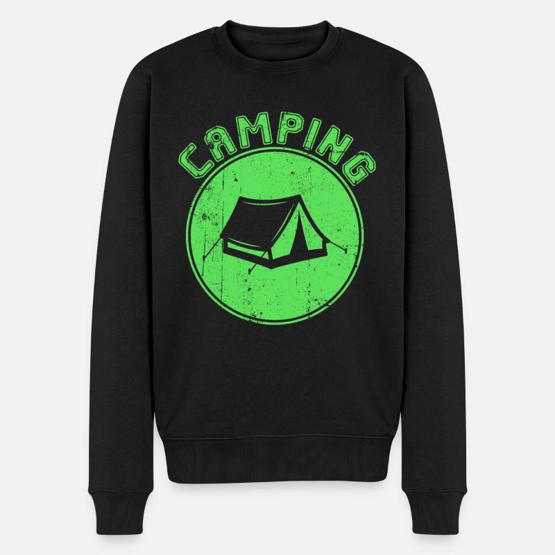 Camping - Männer Premium Bio Pullover - Schwarz