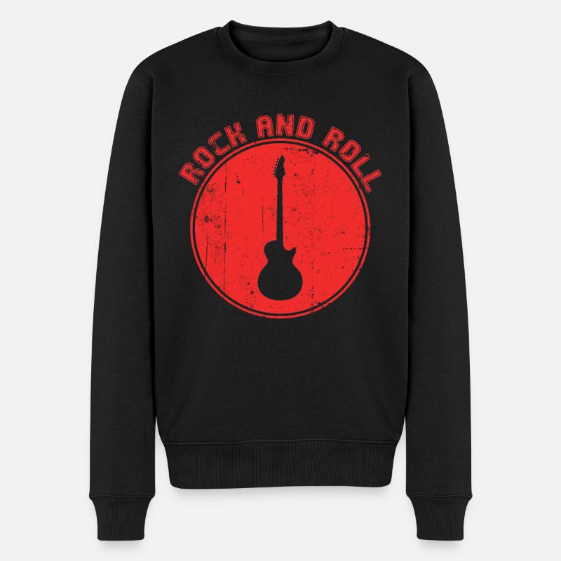 Rock and Roll - Männer Premium Bio Pullover - Schwarz