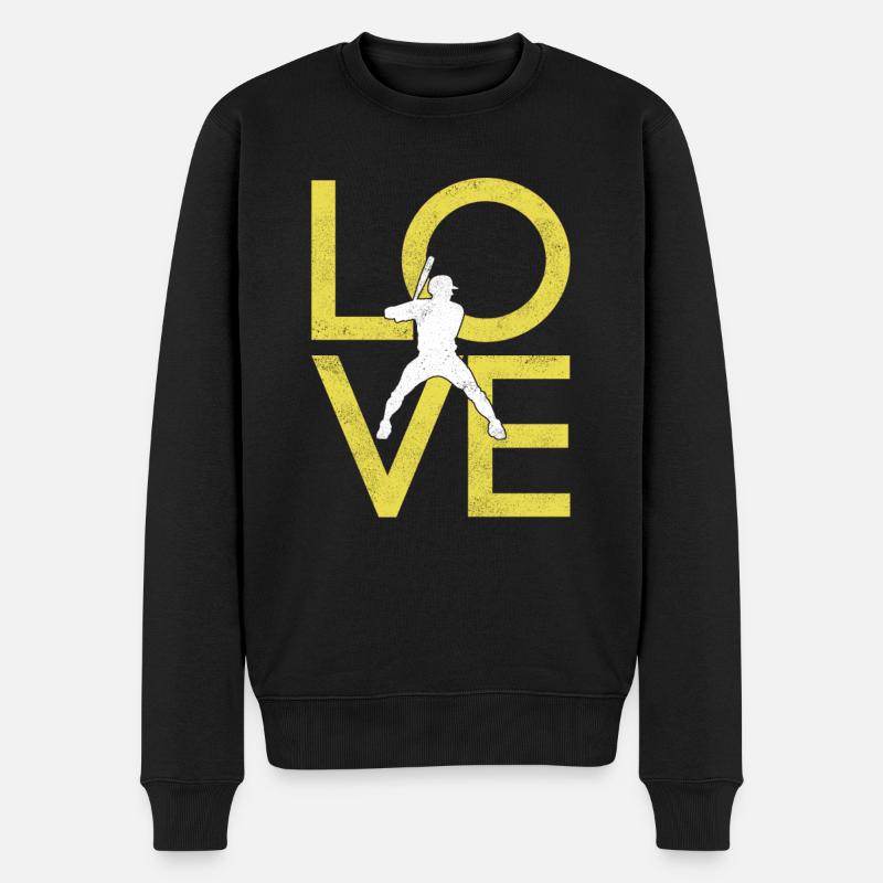 Baseball - Männer Premium Bio Pullover - Schwarz