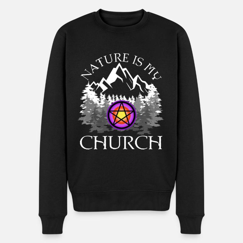 Nature Is My Church - Männer Premium Bio Pullover - Schwarz