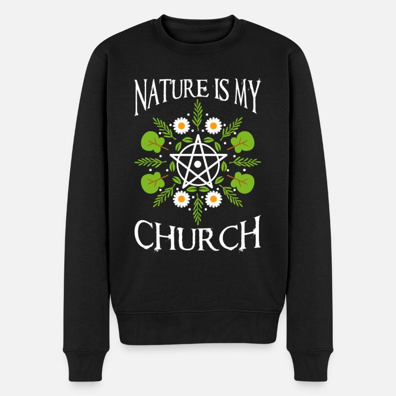 Nature Is My Church - Männer Premium Bio Pullover - Schwarz