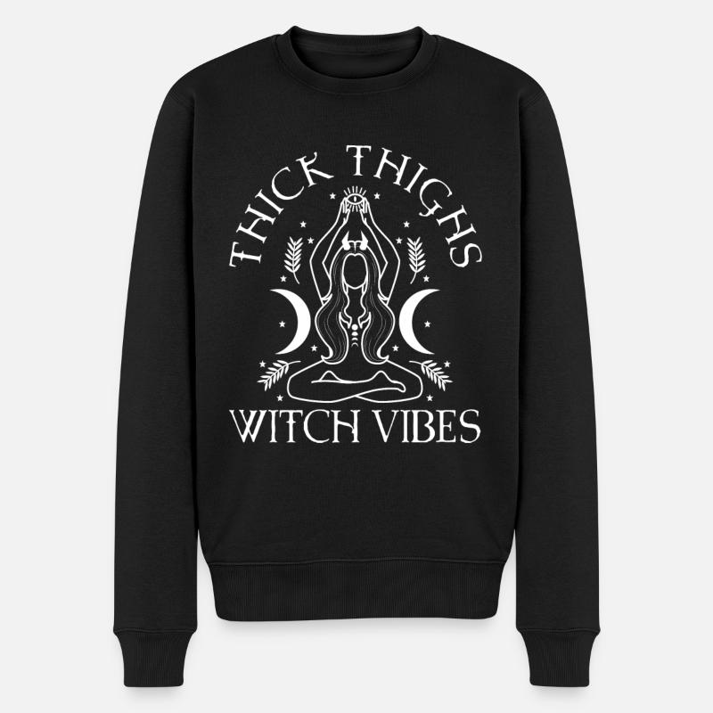 Thick Thighs Witch Vibes - Men's Premium Organic Jumper - black