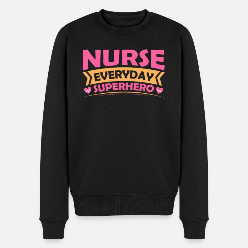 Gesundheit und Krankenpflegerin - Männer Premium Bio Pullover - Schwarz