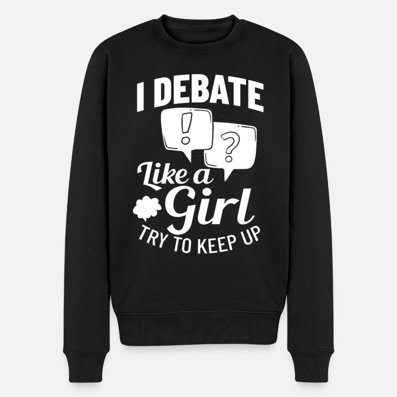 Débat Discussion politique Débat Argument - Pull Premium bio Homme - noir