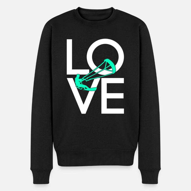 Kite surf - Pull Premium bio Homme - noir