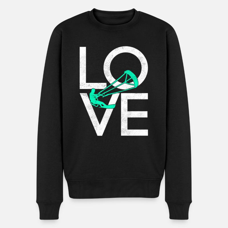 Kite surf - Pull Premium bio Homme - noir