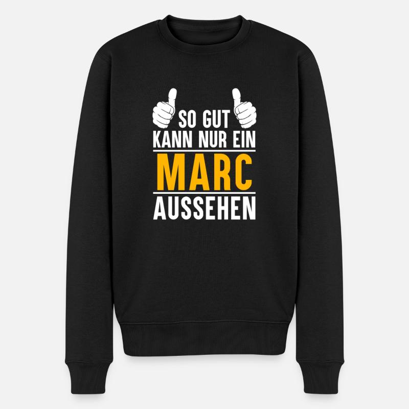 Marc Vorname Name Geschenk - Männer Premium Bio Pullover - Schwarz