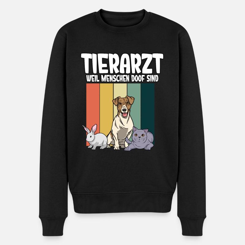 Tierarzt - Männer Premium Bio Pullover - Schwarz
