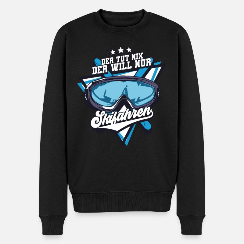 Skifahren Ski - Männer Premium Bio Pullover - Schwarz