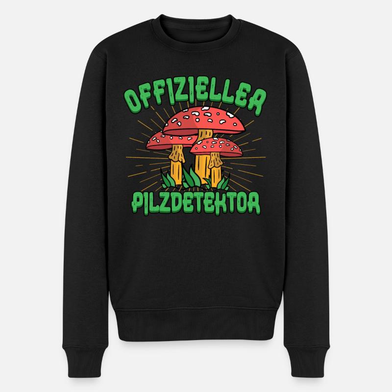 Pilzsammler Pilz Sucher - Männer Premium Bio Pullover - Schwarz