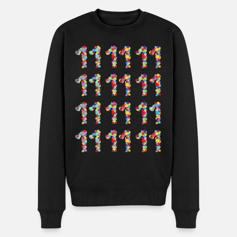 Konfetti Fasching Karneval 11 Elf Karnevalist - Männer Premium Bio Pullover - Schwarz