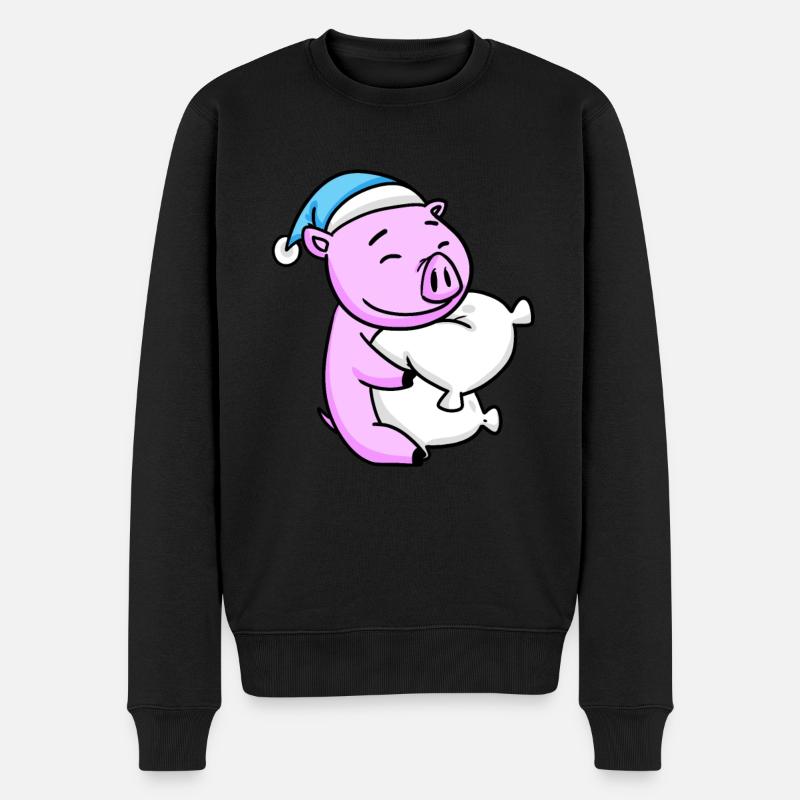Schwein - Männer Premium Bio Pullover - Schwarz