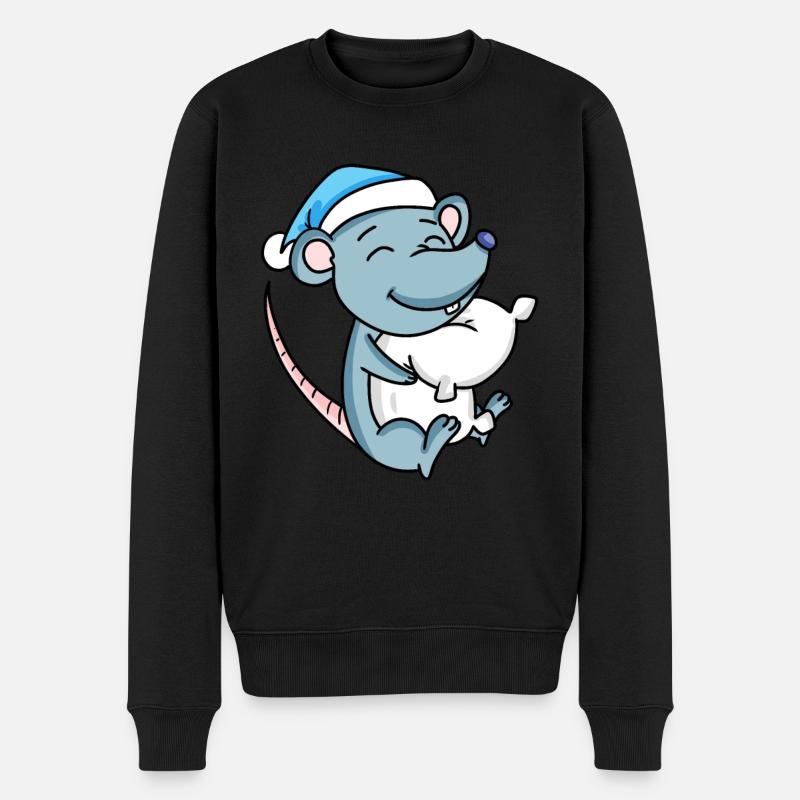 Maus Baby - Männer Premium Bio Pullover - Schwarz