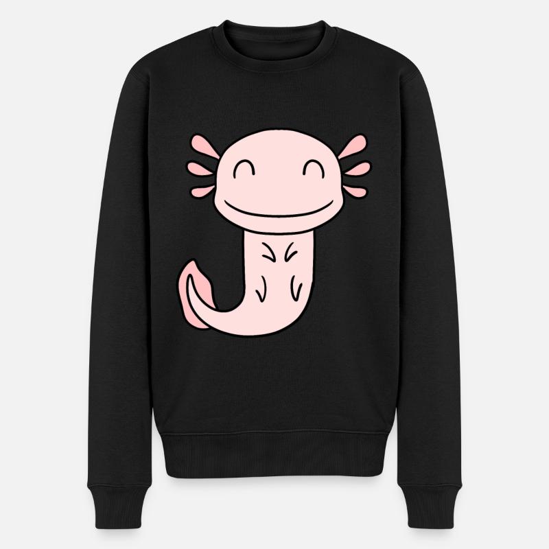 Axolotl - Männer Premium Bio Pullover - Schwarz