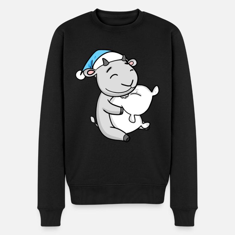 Ziege Baby Hausziege - Männer Premium Bio Pullover - Schwarz
