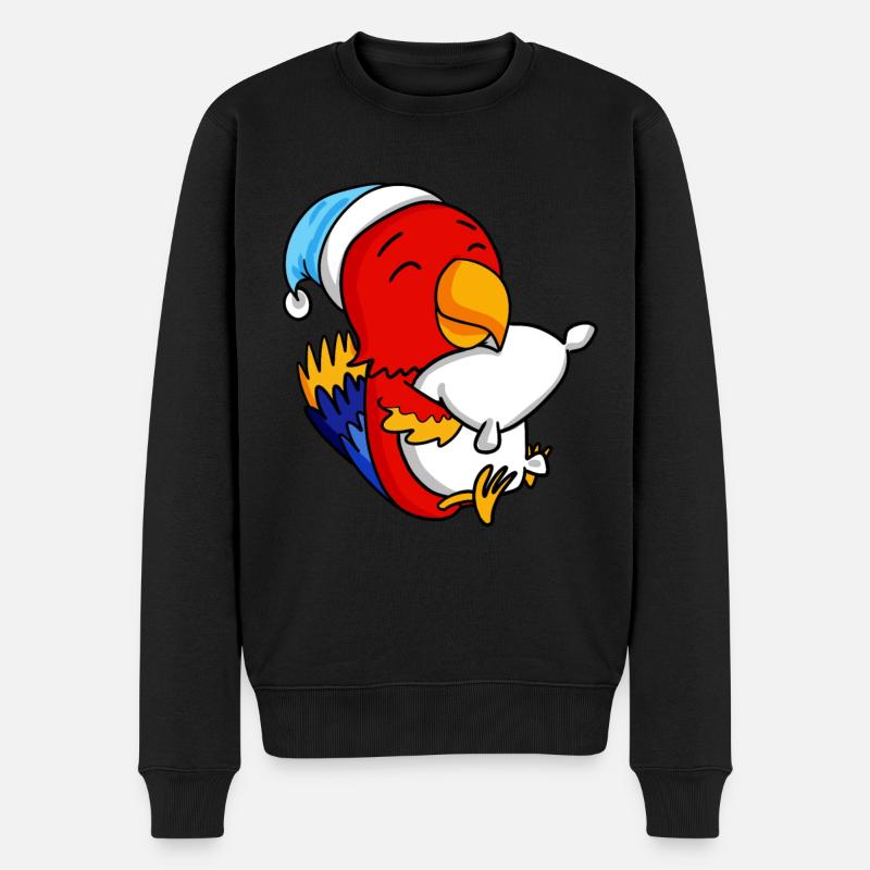 Papagei Baby - Männer Premium Bio Pullover - Schwarz