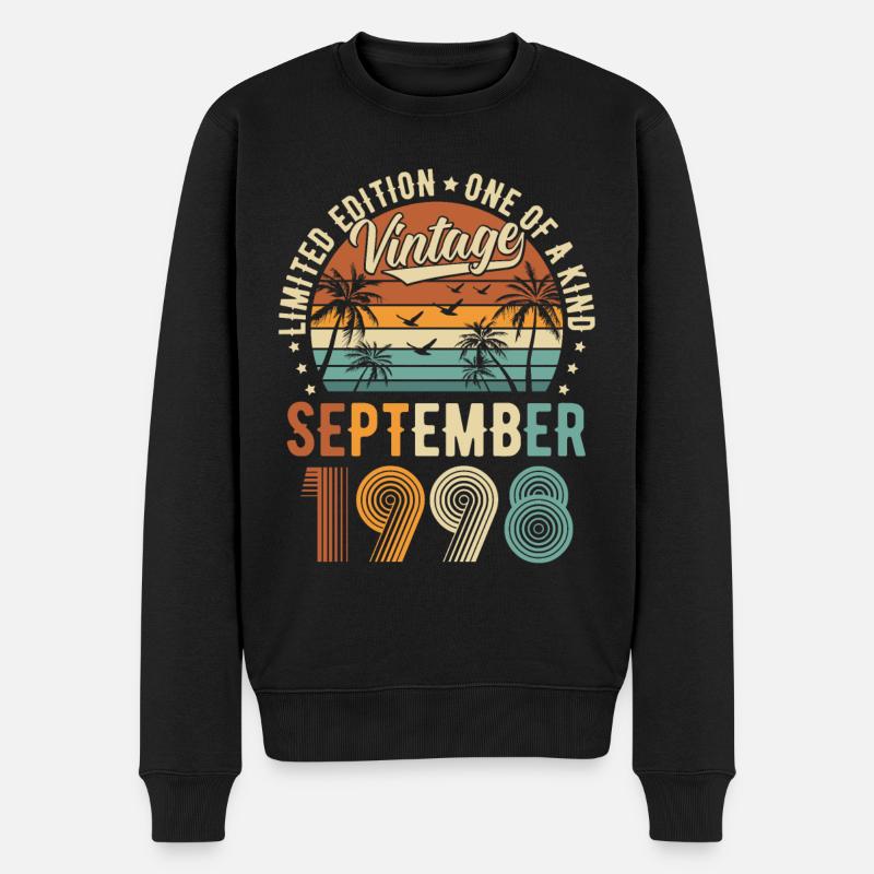 Limited Edition September 1998 Geburtstag Geschenk - Männer Premium Bio Pullover - Schwarz