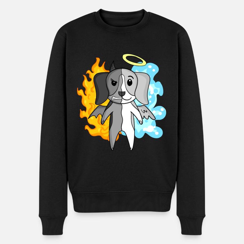 Dog Beagle - Ange et Diable - Pull Premium bio Homme - noir
