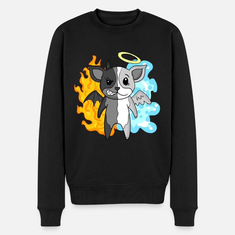 Dog Terrier - Ange et Diable - Pull Premium bio Homme - noir