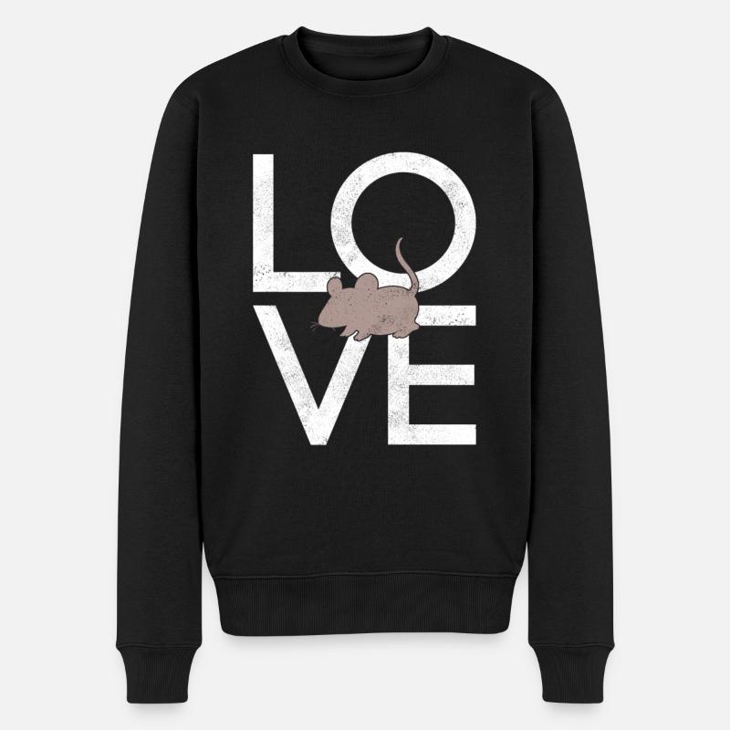 Maus - Männer Premium Bio Pullover - Schwarz