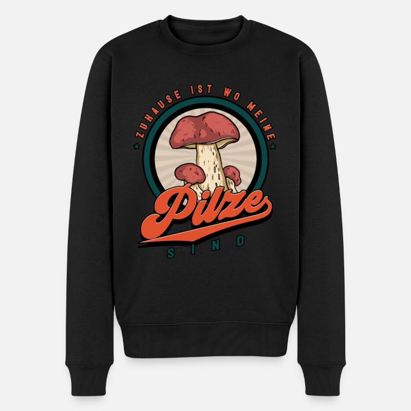 Pilzsammler Pilz Sucher - Männer Premium Bio Pullover - Schwarz