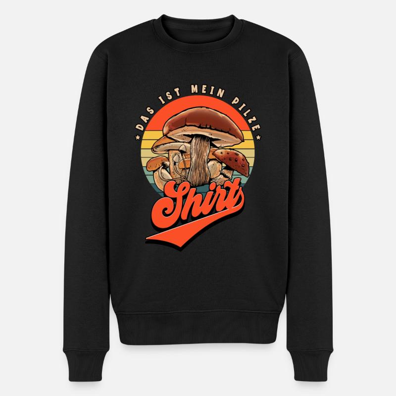 Pilz Glücksbringer Pilzsammler Pilz Sucher - Männer Premium Bio Pullover - Schwarz