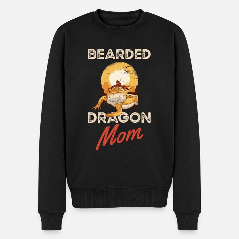 Bartdrache Mama Eidechse Haustier Muttertag - Männer Premium Bio Pullover - Schwarz