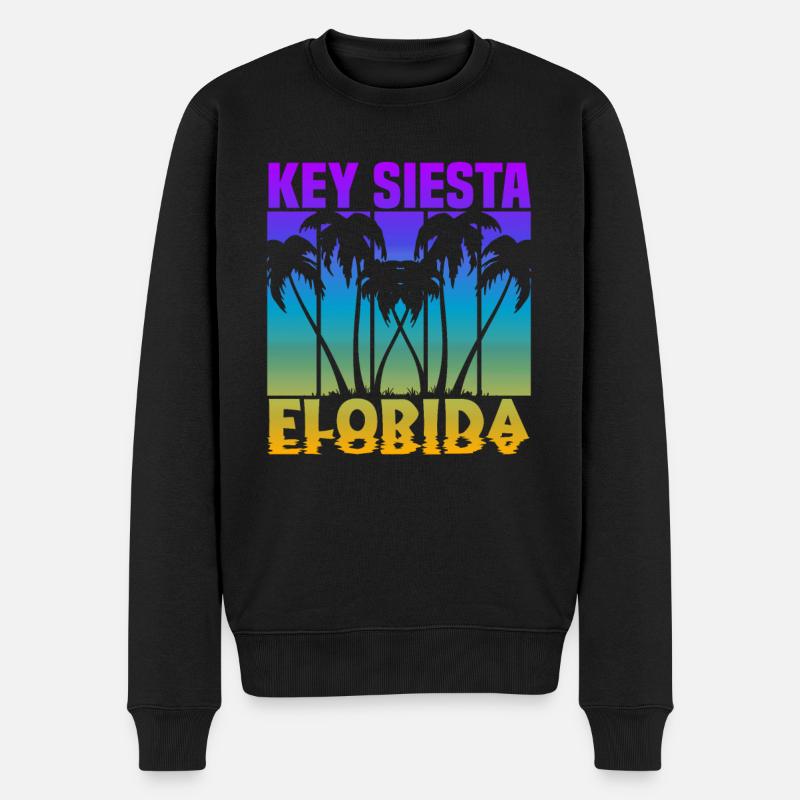 Key Siesta Florida - Männer Premium Bio Pullover - Schwarz