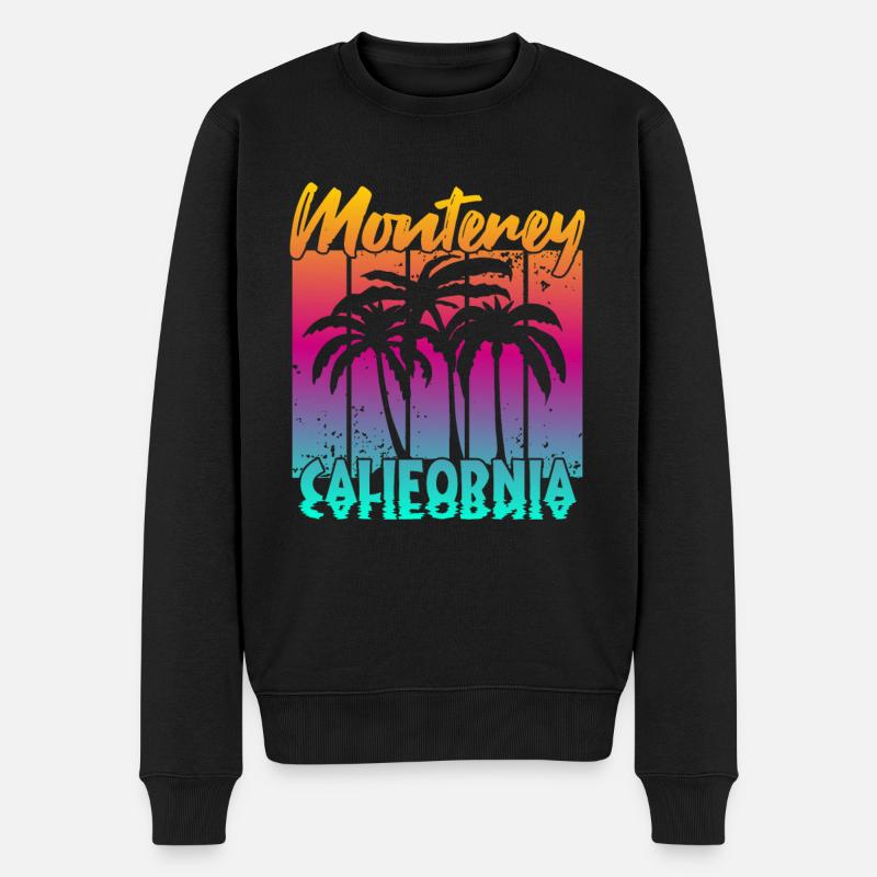 Monterey California - Männer Premium Bio Pullover - Schwarz