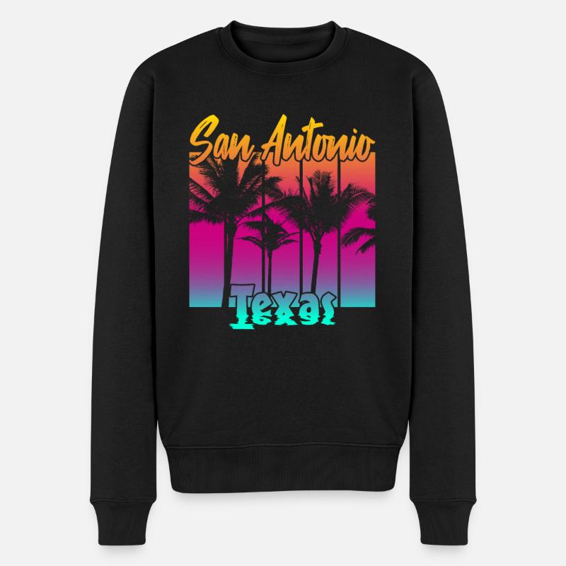 San Antonio Texas - Männer Premium Bio Pullover - Schwarz