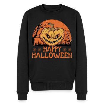 Happy Halloween - Männer Premium Bio Pullover - Schwarz - Vorne - Nico (187cm)