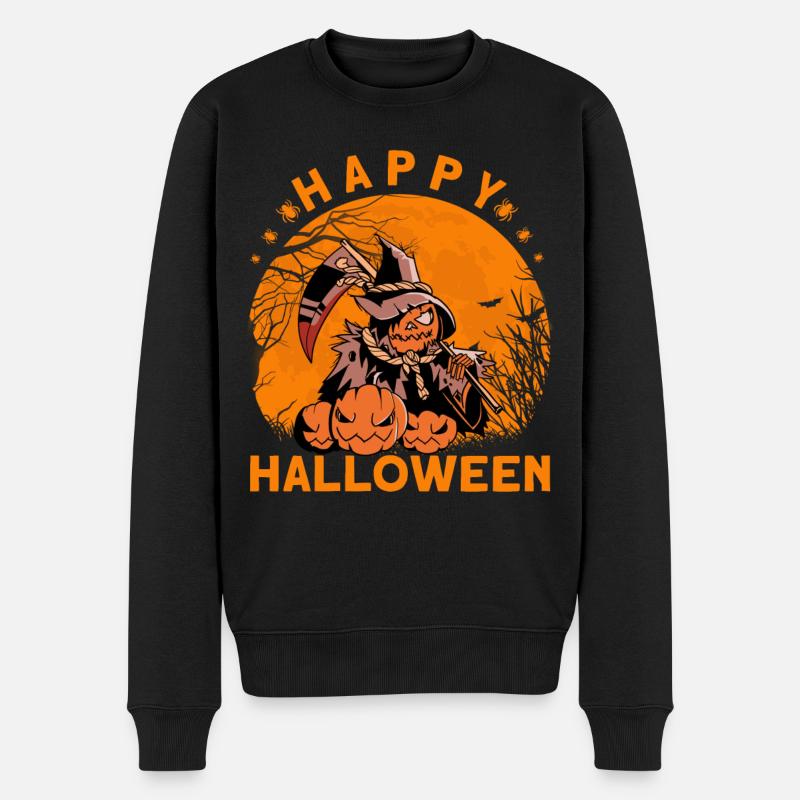 Happy Halloween - Männer Premium Bio Pullover - Schwarz