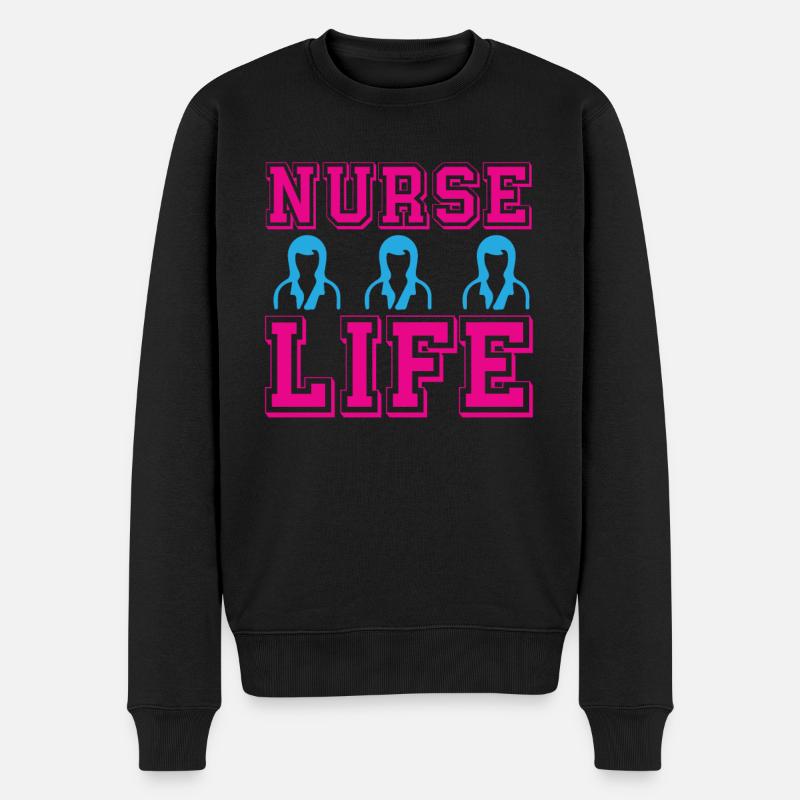 Krankenschwester Krankenhaus Not - Männer Premium Bio Pullover - Schwarz
