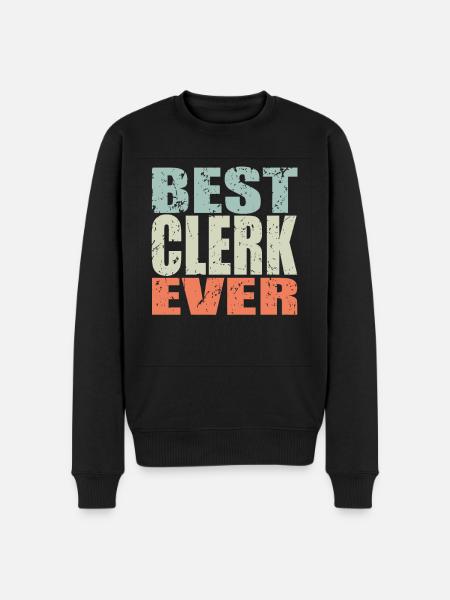 Best Clerk ever Clerk Gift - Men's Premium Organic Jumper - black