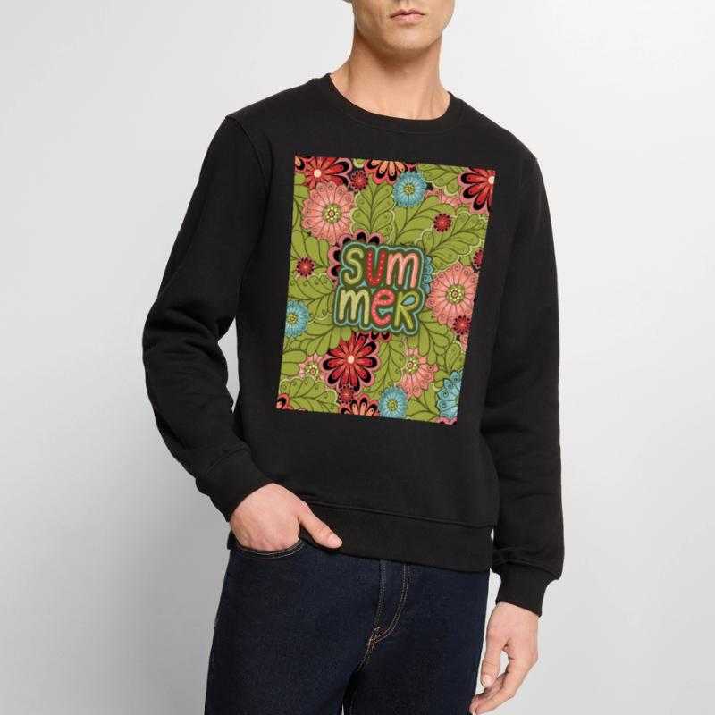 Summer, Pattern, Floral Pattern, Summer Pattern Men's Premium Organic Jumper
