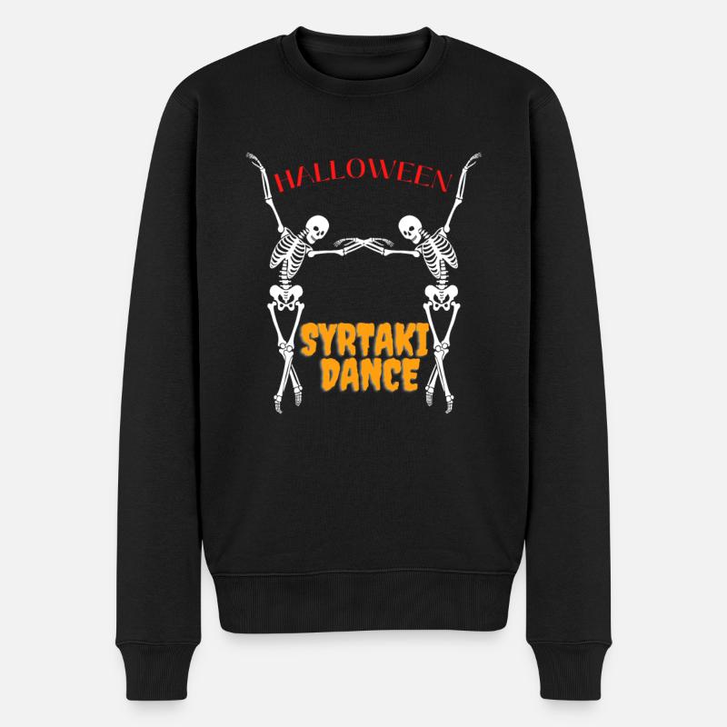 Halloween Sirtaki Dance - Männer Premium Bio Pullover - Schwarz