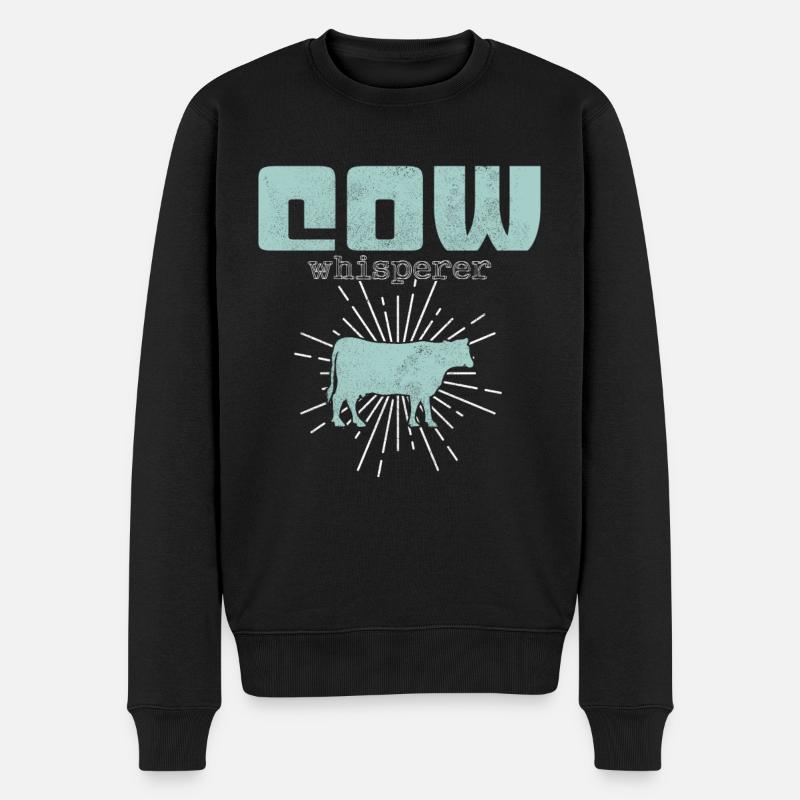 Cows Whisperer - Men's Premium Organic Jumper - black