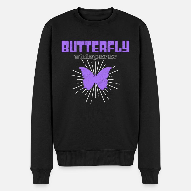 Schmetterling Flüsterer - Männer Premium Bio Pullover - Schwarz
