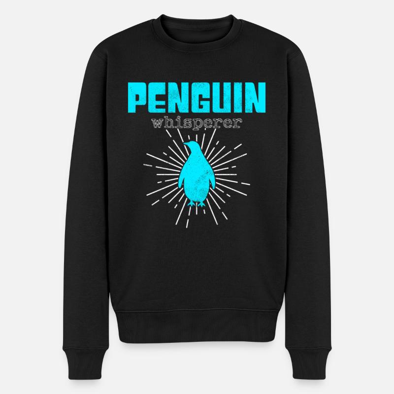 Pinguin Flüsterer - Männer Premium Bio Pullover - Schwarz