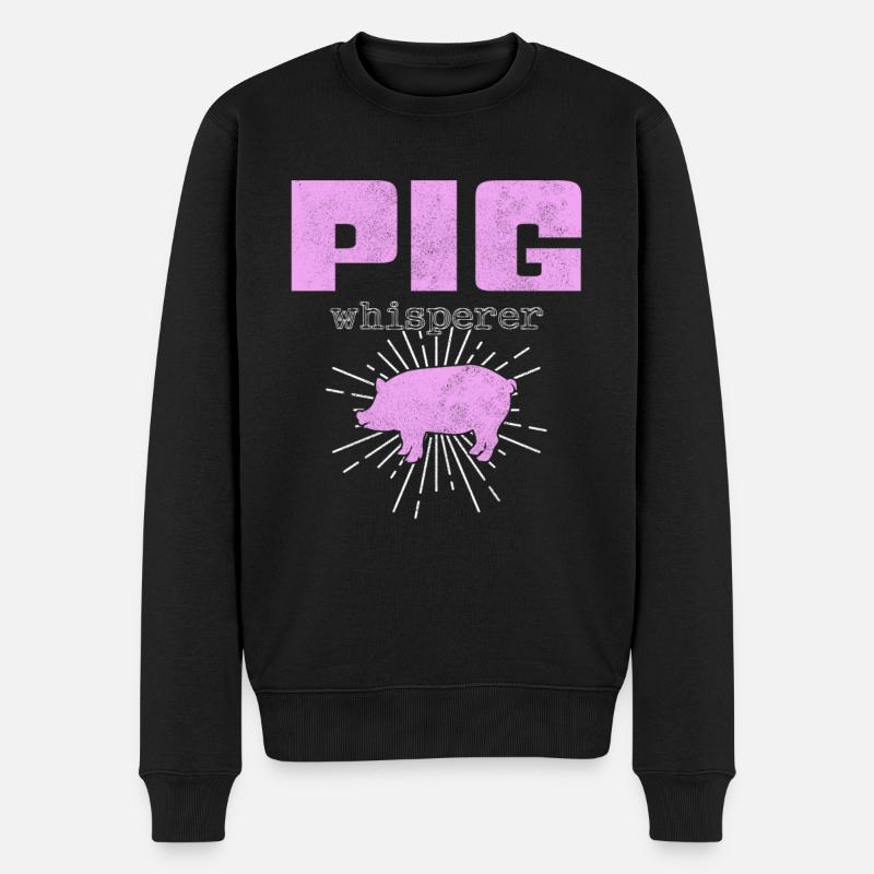 Schweine Flüsterer - Männer Premium Bio Pullover - Schwarz