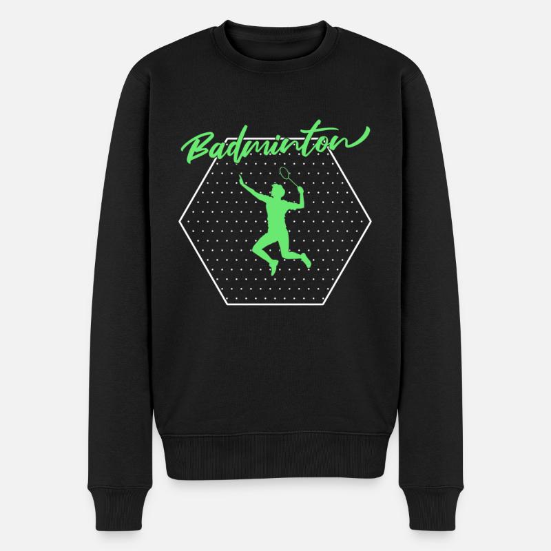 Badminton - Männer Premium Bio Pullover - Schwarz