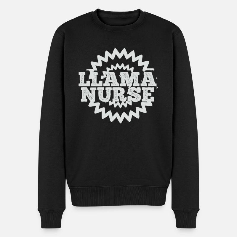 Infirmière lama - Pull Premium bio Homme - noir