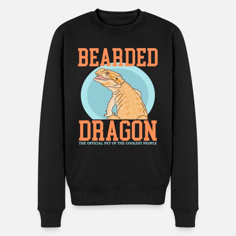 Dragons barbus Reptiles Propriétaire Cadeau - Pull Premium bio Homme - noir