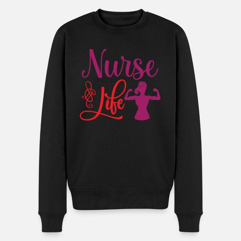 KRANKENSCHWESTER Pflegerin - Männer Premium Bio Pullover - Schwarz