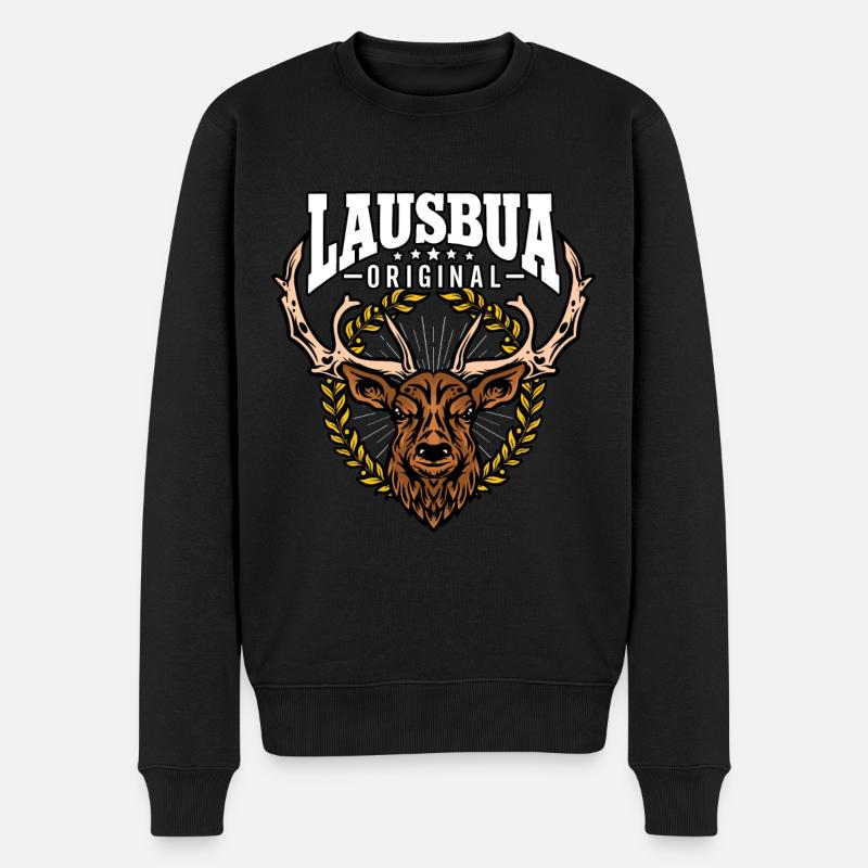 Lausbua - Männer Premium Bio Pullover - Schwarz