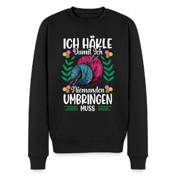 Häkeln - Männer Premium Bio Pullover - Schwarz - Vorne - Nico (187cm)