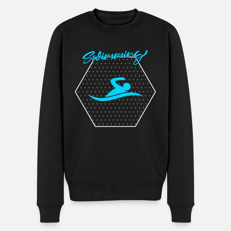 Schwimmen - Männer Premium Bio Pullover - Schwarz