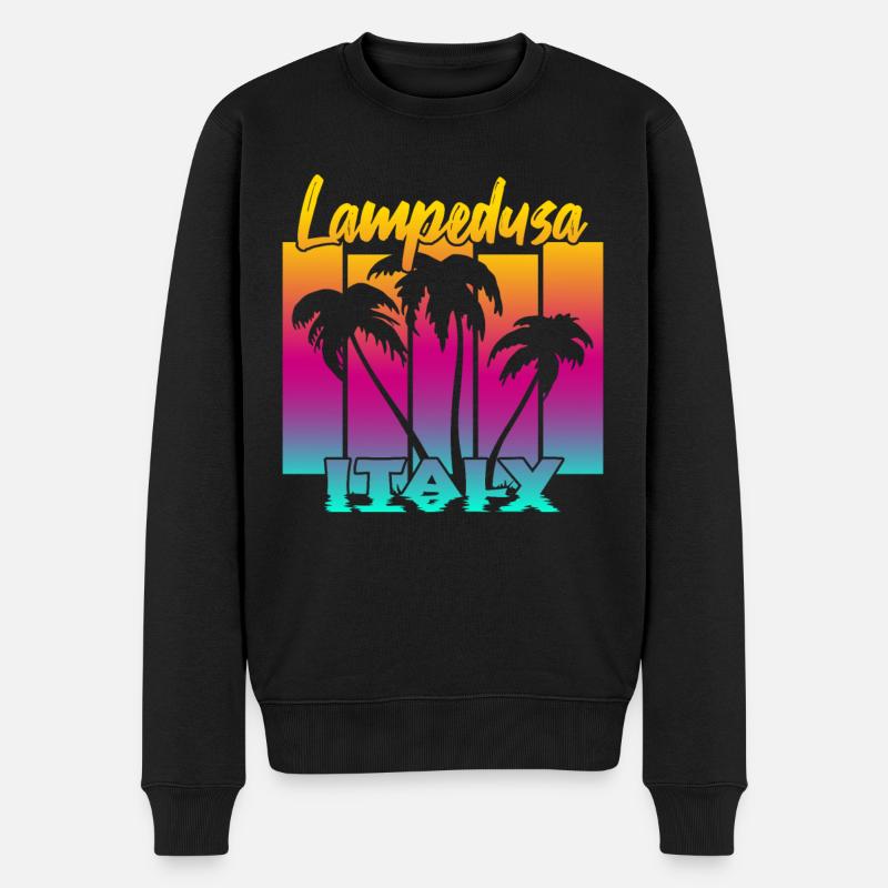 Lampedusa Italy - Männer Premium Bio Pullover - Schwarz