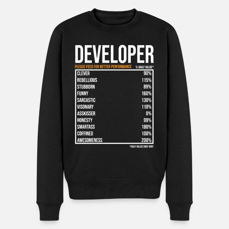 Entwickler Softwareentwickler Informatiker Coder - Männer Premium Bio Pullover - Schwarz