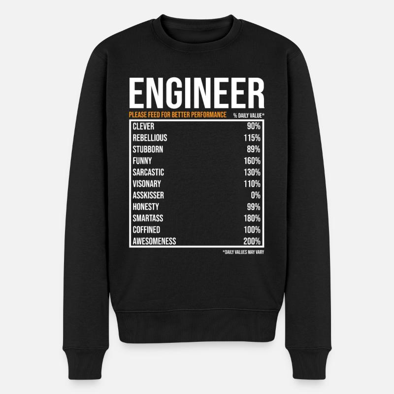 Engineer Daily Values Funny Engineer - Men's Premium Organic Jumper - black